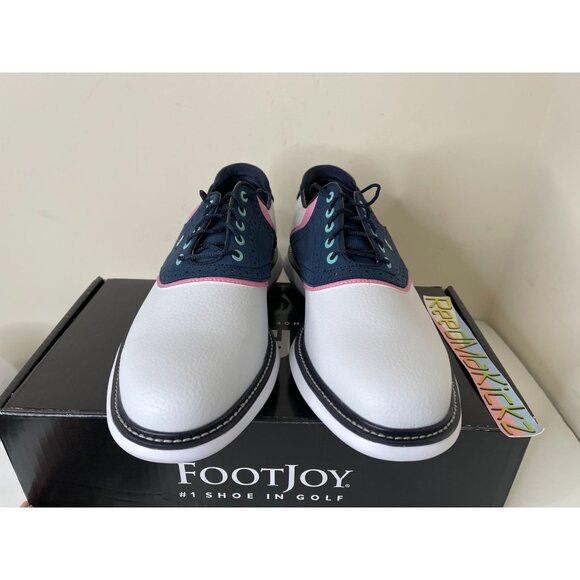 Footjoy FJ Traditions 57959 White Blue Golf Shoes Mens 10.5us - Picture 4 of 7